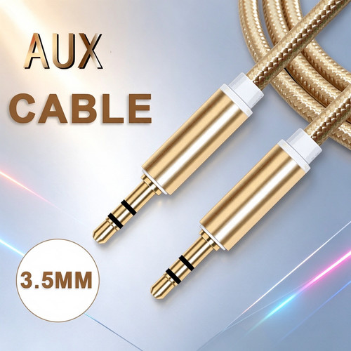 Aux kabel auto 5mm stereo - 1m,